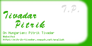 tivadar pitrik business card